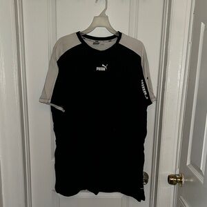 Puma Black and White Athletic Short Sleeve Crew Tee